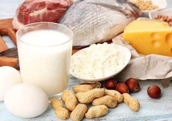 Dairy, fish, meat, nuts and eggs the diet of the protein diet