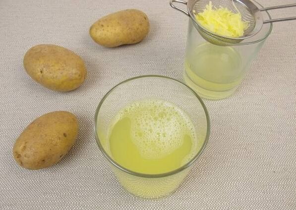 Potato juice on an empty stomach for high stomach acidity