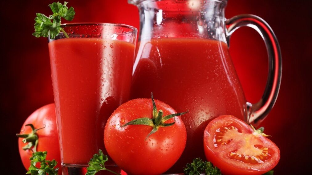 For pancreatitis without exacerbation, freshly squeezed tomato juice is useful